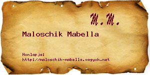Maloschik Mabella névjegykártya
